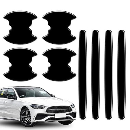Protecteur Poignée Porte Voiture pour VW T-ROC R-Line 2019-2026 | Caoutchouc Épaissi Résistant Anti Rayures et Chocs Installatio