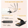 Gritin 2026 Gén.2 Lampe de Lecture, 30 LED Spectre Complet Liseuse Clip | Protection des Yeux,5Couleurs&5Luminosités, Faisceau L