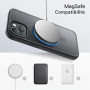 JETech Coque avec Anneau-Support pour iPhone 15, Noir | Compatible avec MagSafe, Rotatif à 360°, Dos Mat Translucide, Support &