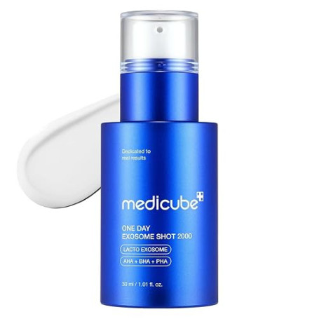medicube Exosome Shot Zero 2 000 PPM Sérum Visage Spicule | Sérum booster liquide aux exosomes, AHA+BHA+PHA, Soin des pores, Tex