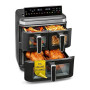 GOURMETmaxx FryUp3 Friteuse à air chaud verticale 3 chambres | Friteuse à air chaud XXL 17 litres | Airfryer avec écran tactile