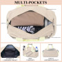 Petit sac de sport léger de 35,6 cm pour homme et femme - 20 x 35 x 20 cm, beige