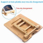 FadyDail Support de Tablette et de Téléphone Portable en Bambou pour Bureau, pour iPhone, iPad, tablettes et Tous Les téléphones