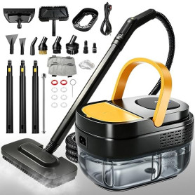 KingSom 2500 W Nettoyeur Vapeur, Nettoyeur Vapeur Portable, 18 Accessoires | Nettoyeur Vapeur à Main, 1,6 l Réservoir, 15s Chauf