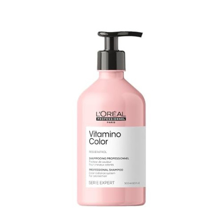 L'OREAL PROFESSIONNEL - Shampoing Fixateur de Couleur Vitamino Color - Homme & Femme - Cheveux 71 % Plus Nourris & 5 x Plus Bril