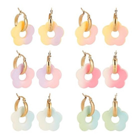arricraft Boucle D'oreille Acryliques Fleuris Polyvalentes pour Femmes Accessoires de Mode Création de Bijoux