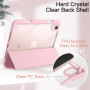 JETech Coque pour iPad Mini A17 Pro/6e Gén, Rose | Pour 8,3" 2024/2021 Modèle, Étui Housse Dos Transparent, Porte-Pencil, Suppor