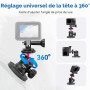 ULANZI Support Magnétique pour Caméra d'Action, Support de Caméra avec Rotule à 360° & Fixation Rapide UKA, Compatible avec 1/4'