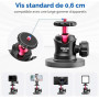 ULANZI Support Magnétique pour Caméra d'Action, Support de Caméra avec Rotule à 360° & Fixation Rapide UKA, Compatible avec 1/4'