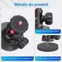 ULANZI Support Magnétique pour Caméra d'Action, Support de Caméra avec Rotule à 360° & Fixation Rapide UKA, Compatible avec 1/4'