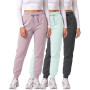 Real Essentials Lot de 3 Pantalons de Jogging en Polaire pour Femme, Coupe décontractée, athlétisme décontracté (Grandes Tailles