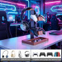 QzheMuw Support en Bois pour Manette et Casque, Porte-Casque en Bois, Rangement de Bureau, Accessoires de Bureau universels comp