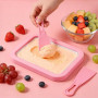 KOMUNJ Plaque à glace pour faire de la glace, machine à glace avec 2 spatules - Machine à rouler en fer en acier inoxydable - Co