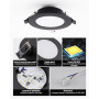 Lot de 20 Spot LED Encastrable Noir 5W, Blanc Froid 6000K, Trous Ø75-90mm | Grebeam Spot Encastrable Noir 90mm, IP44, Ultramince