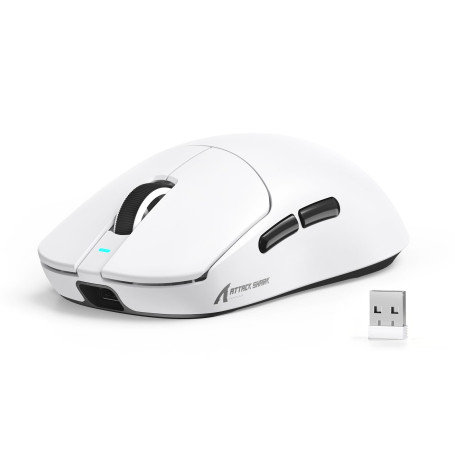 MAMBASNAKE X Attack Shark X8SE 55G Souris Gaming sans Fil-Blanc | Ultra-légère-25000DPI,Capteur PAW3311,Trimode BT/2,4G/USB-C,80