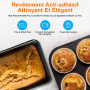 Nutrichef Ensemble de Moules à Pâtisserie Empilable Antiadhésif 8 Pièces- Ensemble de Plaques de Cuisson sans PFOA, PFOS, PTFE a