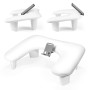 LIONVISON Repose Main Ongles avec Support Téléphone 360° PU Cuir Blanc | Repose Main Ergonomique Avec Support Téléphone Rotatif 