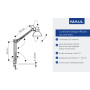 MAUL lampe de bureau MAULstudy en métal | Lampe LED professionnelle | Lampe à pince flexible pour le bureau, le salon et l'ateli