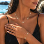 Glimz Parure Bijoux Femme Boucle d'oreille Bracelet Collier avec Zircon | Parure Bijoux Mariage,Ajustable,Parure Bracelet Collie