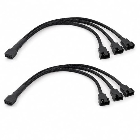 Lot de 2 Répartiteurs Ventilateur PWM, Câble splitter ventilateur 4 broches,Adaptateur Y 27 cm, Rallonge pour CPU et Boîtier, Co