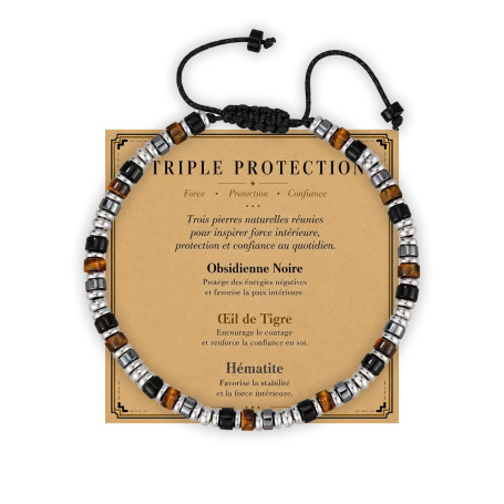 Lueaurra Bracelet Homme Pierres Naturelles Cadeau Homme Garçon | Cadeaux Homme Cadeau Anniversaire Homme Cadeau Noel Fete des Pe