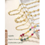 JeweBella 4 Pièces Bracelet Femme Or/Argent Bohème Cœur Bracelet Pierre Naturelle Femme Bracelet Chaîne Serpent Ensemble Empilab