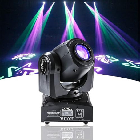 ZKYMZL Lumières de tête de mouvement 8 lumières LED GOBO Rainbow DJ Lights Disco Lights 15 couleurs 9/11 canaux stroboscopiques