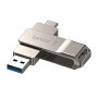 Lexar D40E Double Clé USB 3.2 Type-C, USB-A/C, 128 Go, Champagne Argent | clé USB-C Flash Drive Matériau métallique Pivotant Con