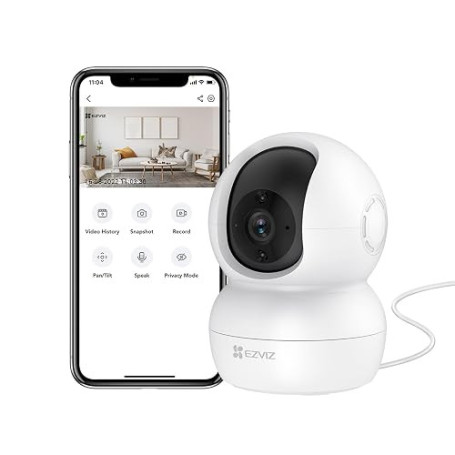EZVIZ Camera Interieur 360°, Caméra Surveillance WiFi 2.4Ghz | Vision Nocturne, Détection de Mouvement Suivi Intelligent, Audio