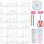 VEPEPE 30 Pièces Prime Vinyl DIY T-shirt Alignment Ruler, Guide de Règle de T-Shirt, Comprend des ciseaux et des goupilles de po