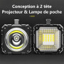 LETOUR Lampe Torche,Lampe Torche LED Ultra Puissante 7 Modes 10000 mAh Lampe de Poche LED Ultra Puissante Rechargeable Torche po
