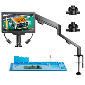 TOMLOV TM3K-3D HDMI Microscope Numérique avec Doubles Lentilles Magnétiques | Réparation SMD à 360°, Inspection des Pièces/Bijou