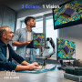 TOMLOV TM3K-3D HDMI Microscope Numérique avec Doubles Lentilles Magnétiques | Réparation SMD à 360°, Inspection des Pièces/Bijou
