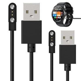 2 Pièces Chargeur pour Montres Connectées, Universel Câble USB Magnétique 2 Broches de 2,8 mm, Chargeur Magnétique pour Montres