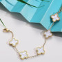 FANAOREN Cadeau Femme Bracelet Trèfle à Quatre Feuilles en Acier Inoxydable Cadeau Anniversaire Femme Maman Soeur Amie Noel Sain