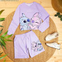 Disney Stitch Ensemble Survêtement Fille et Ado 2 Pièces Sweatshirt à Col Rond et Short Fille avec Poches Loungewear Set Confort