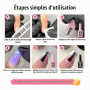 NOVO OVO Colle à ongles UV et gel de construction 2 en 1, kit sans essuyage, top coat pour pointes françaises prédécoupées, HEMA