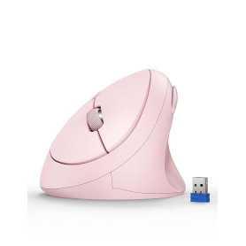 TECKNET Souris Ergonomique sans Fil 2.4G, 4800 DPI Souris Verticale, Rose | 5 Niveaux DPI Réglables, 6 Boutons, Réduction Bruit