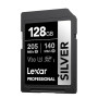 Lexar Silver Carte SD 128Go, UHS-I Carte SDXC Jusqu'à 205 Mo/s en Lecture, 140 Mo/s en écriture, V30, 4K UHD Video, U3, Classe 1