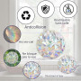 39 pièces suncatcher sticker – stickers fenetre avec effet prisme, film fenetre arc-en-ciel, stickers anti collision oiseaux, dé