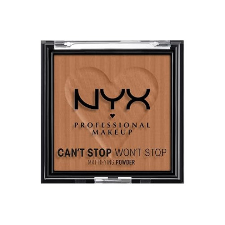 NYX Professional Makeup Poudre Matifiante Can't Stop Won't Stop Mocha | Contrôle sébum et brillance, Fini ultra-mat longue durée