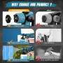 Jradse Pistolet à Peinture sans Fil, Pistolet à Peinture Électrique HVLP pour Clôtures avec 2 Batteries de 3000 mAh, 5 Buses et