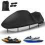 Housse de jetski Waverunner 420D imperméable et pour Seadoo Spark 3 places avec 2 aérations, 4 boucles coupe-vent, facile à enfi
