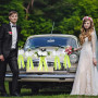 Deco Voiture Mariage, 13pcs Noeud Voiture Mariage Capot Porte Rétroviseur | Fleurs Artificielles Équipées de Ventouses, Idéales