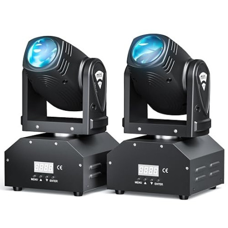 60W Mini Lyre LED Beam, RGBW Lumière de scène Têste Mobile, DMX512 Disco Lumière Effets Contrôlés par la Musique pour Club DJ Pa
