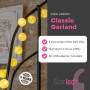 GuirLED - Guirlande lumineuse boules coton LED USB - Veilleuse bébé 2h - Adaptateur secteur double USB 2A inclus - 3 intensités 