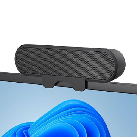 Inwa 10 W Enceinte PC USB avec Clip, Mini Barre de Stéréo HD, pour Moniteur PC, Ordinateur Portable, Mac, Bureau, Plug and Play