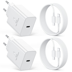 Chargeur USB C 45W, 2-Pack Prise USBC Chargeur Rapide pour Samsung Galaxy S26 S25 Ultra S24 S23 S22 S21 FE A57 A56 A55 A54 A37 A