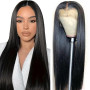 AOWVUTS 30 Pouces Perruque Cheveux Longues Droites 180% Densité 13x6 HD Lace Front Perruque Femme Naturelle Brésilien Perruque S