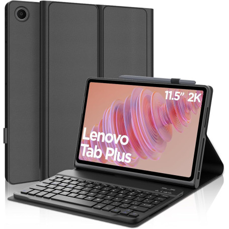 JADEMALL Coque Clavier pour Lenovo Tab Plus 11.5" 2024, AZERTY Français Clavier Magnétique Bluetooth sans Fil pour Lenovo Tab Pl